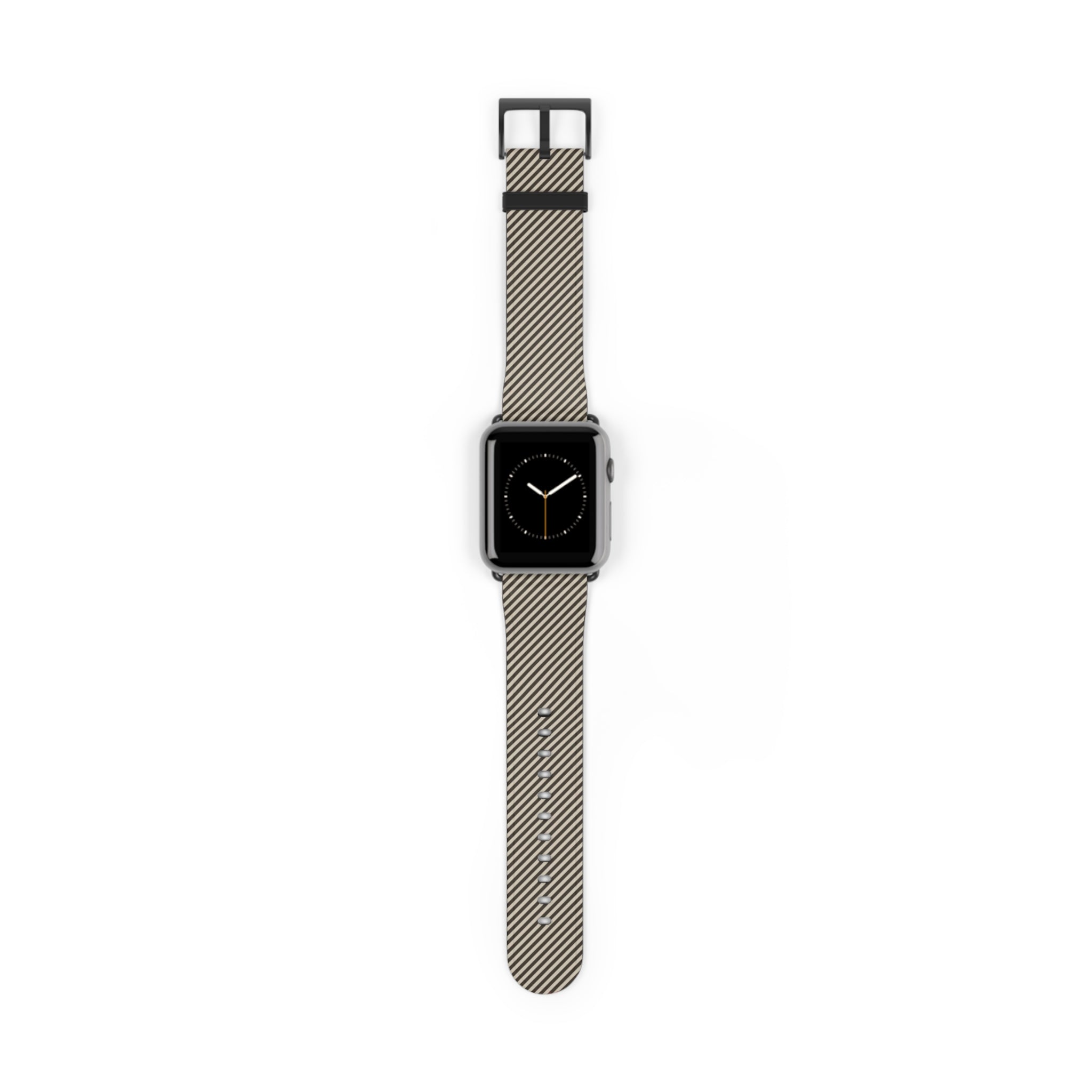 Cream & Brown Striped Diagonal Smartwatch Strap by etchd, view 2