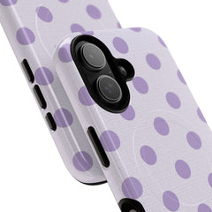 Lilac & Cream Polka Dot Magnetic Phone Case by etchd, view 87