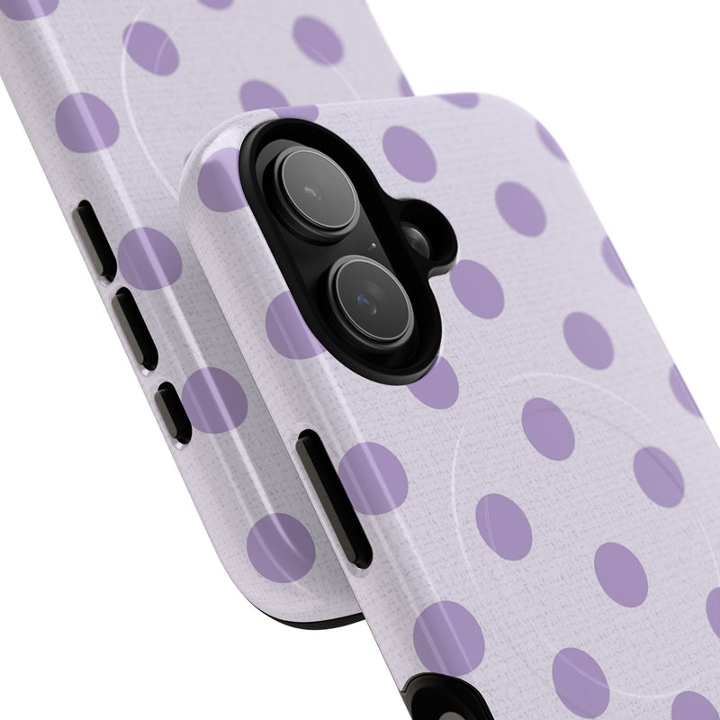 Lilac & Cream Polka Dot Magnetic Phone Case by etchd, view 87