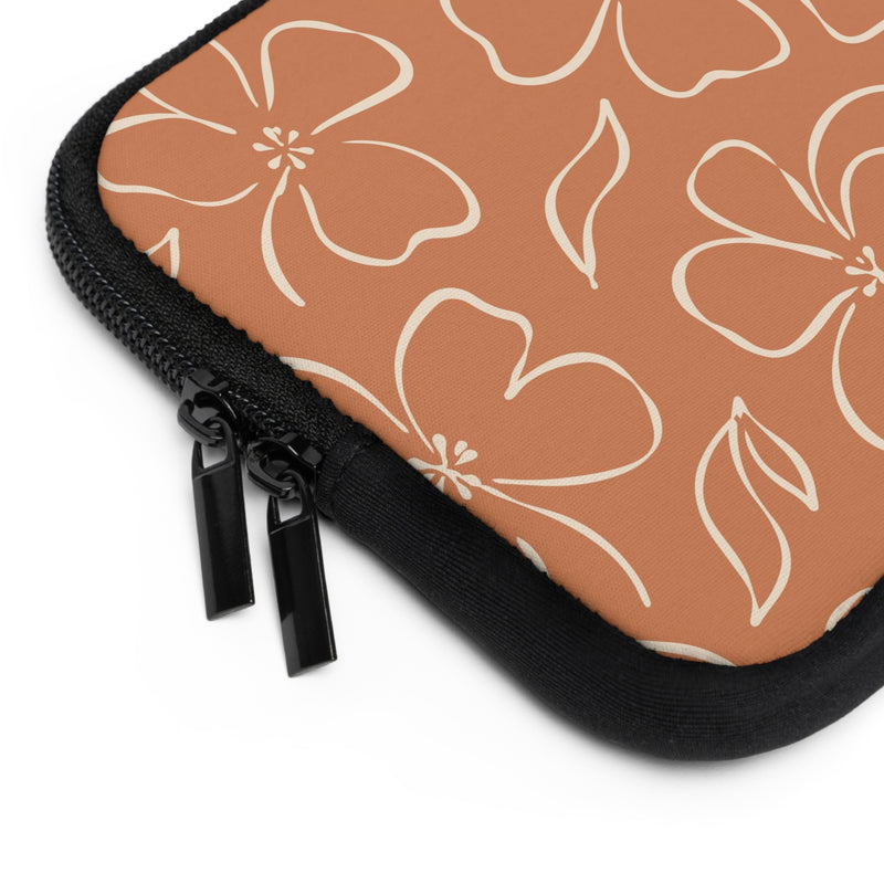Terracotta & Cream Floral Laptop Sleeve by etchd, view 12