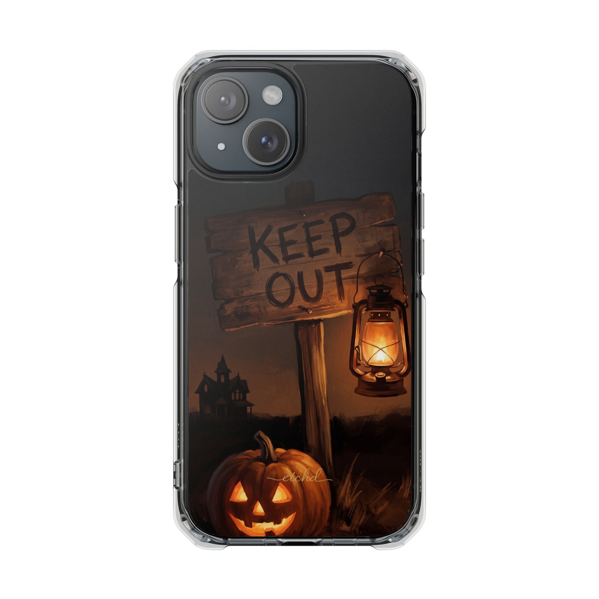 Keep Out Clear Magnetic Phone Case by etchd, view 2