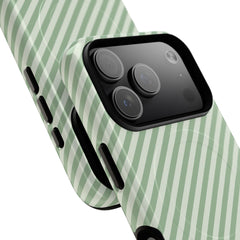 Sage & Cream Striped Diagonal Magnetic Phone Case by etchd, view 99