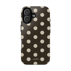 Cream & Brown Polka Dot Magnetic Phone Case by etchd, view 25