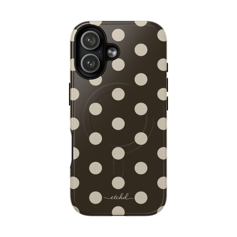 Cream & Brown Polka Dot Magnetic Phone Case by etchd, view 25