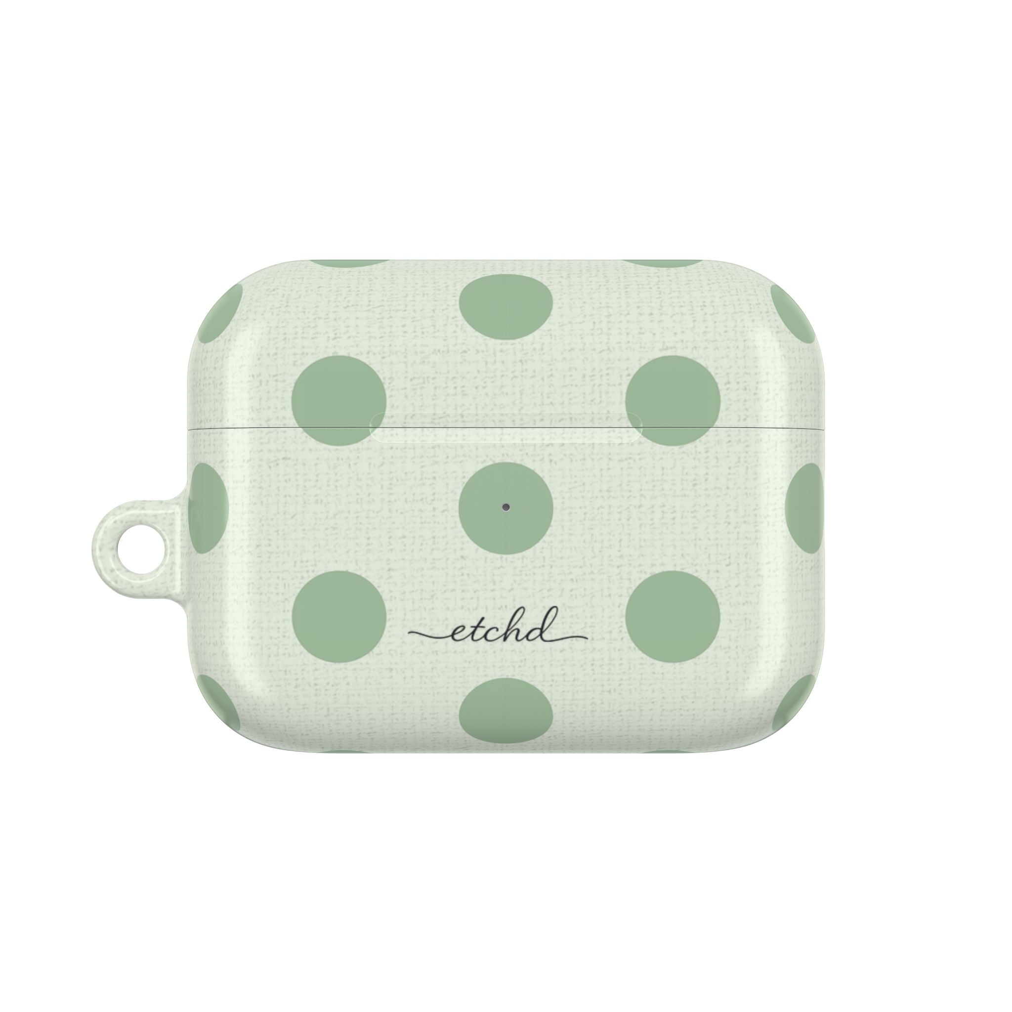 Sage & Cream Polka Dot AirPod Case by etchd, view 2
