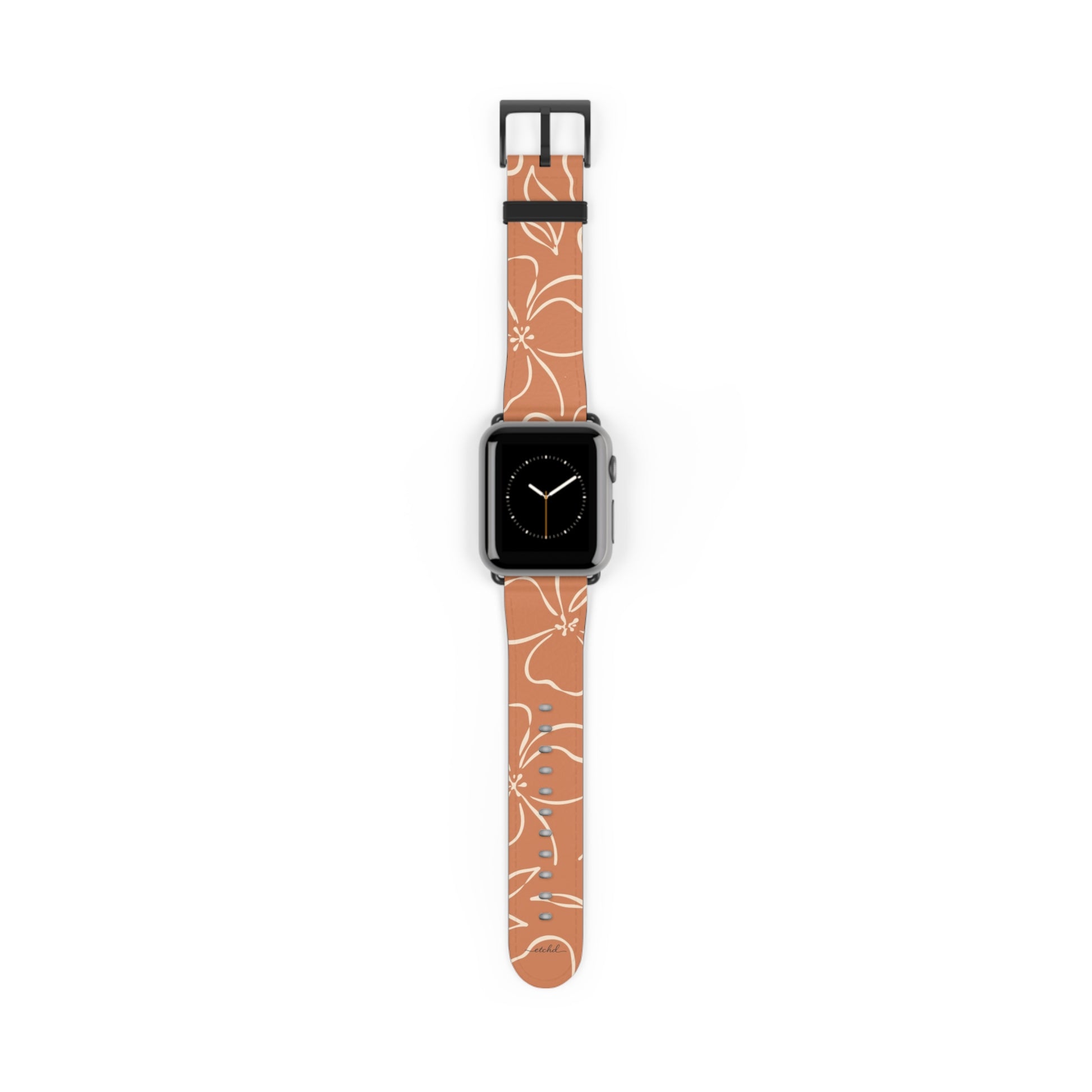 Terracotta & Cream Floral Correa para smartwatch de etchd