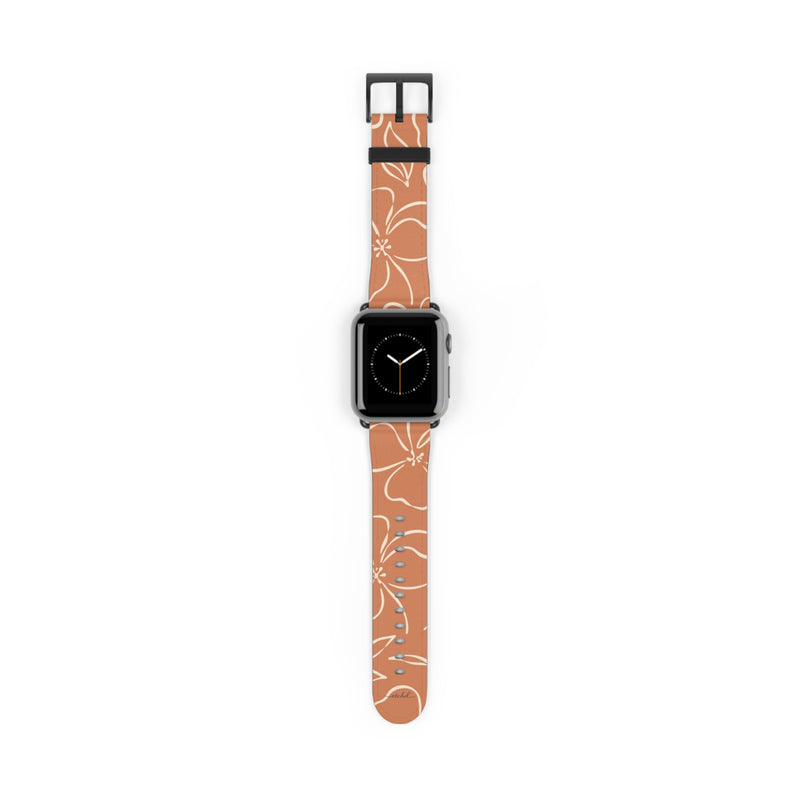 Terracotta & Cream Floral Correa para smartwatch de etchd