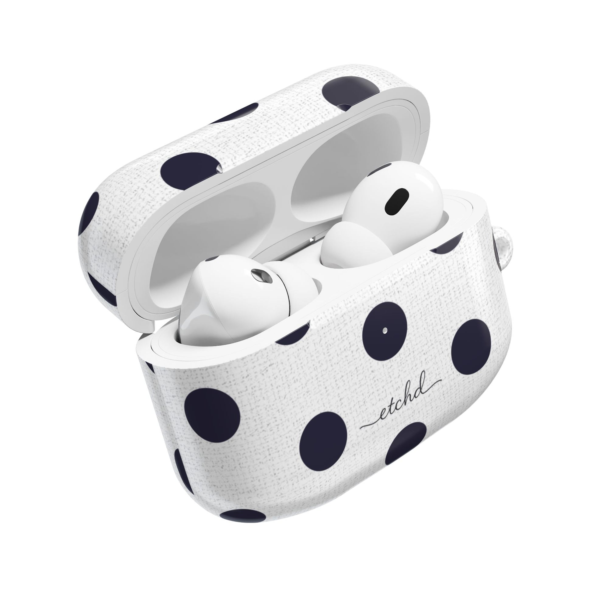 Navy & White Polka Dot AirPod Case by etchd, view 9