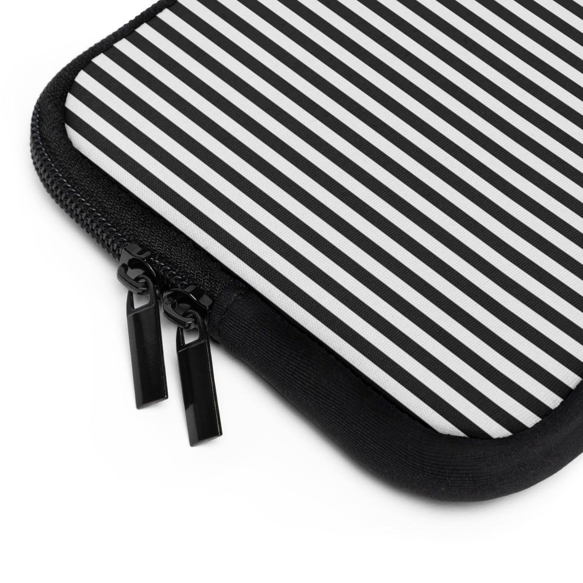Black & White Striped Laptop Sleeve by etchd, view 12