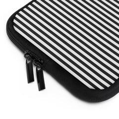 Black & White Striped Laptop Sleeve by etchd, view 12