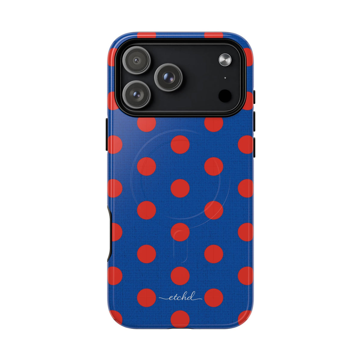 Poppy & Cobalt Polka Dot Magnetic Phone Case by etchd, view 31