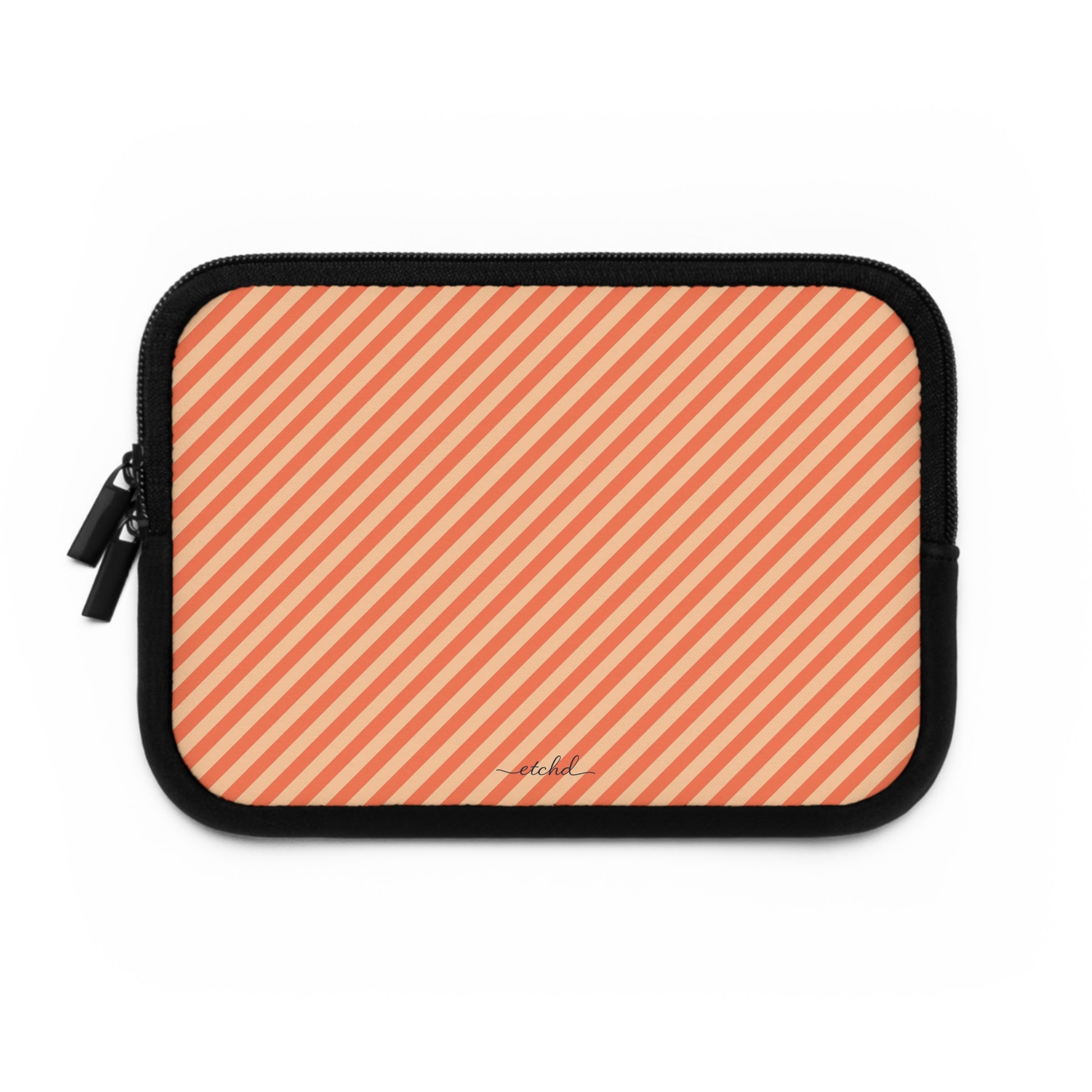 Coral And Peach Diagonal Laptop Sleeve by etchd, view 2