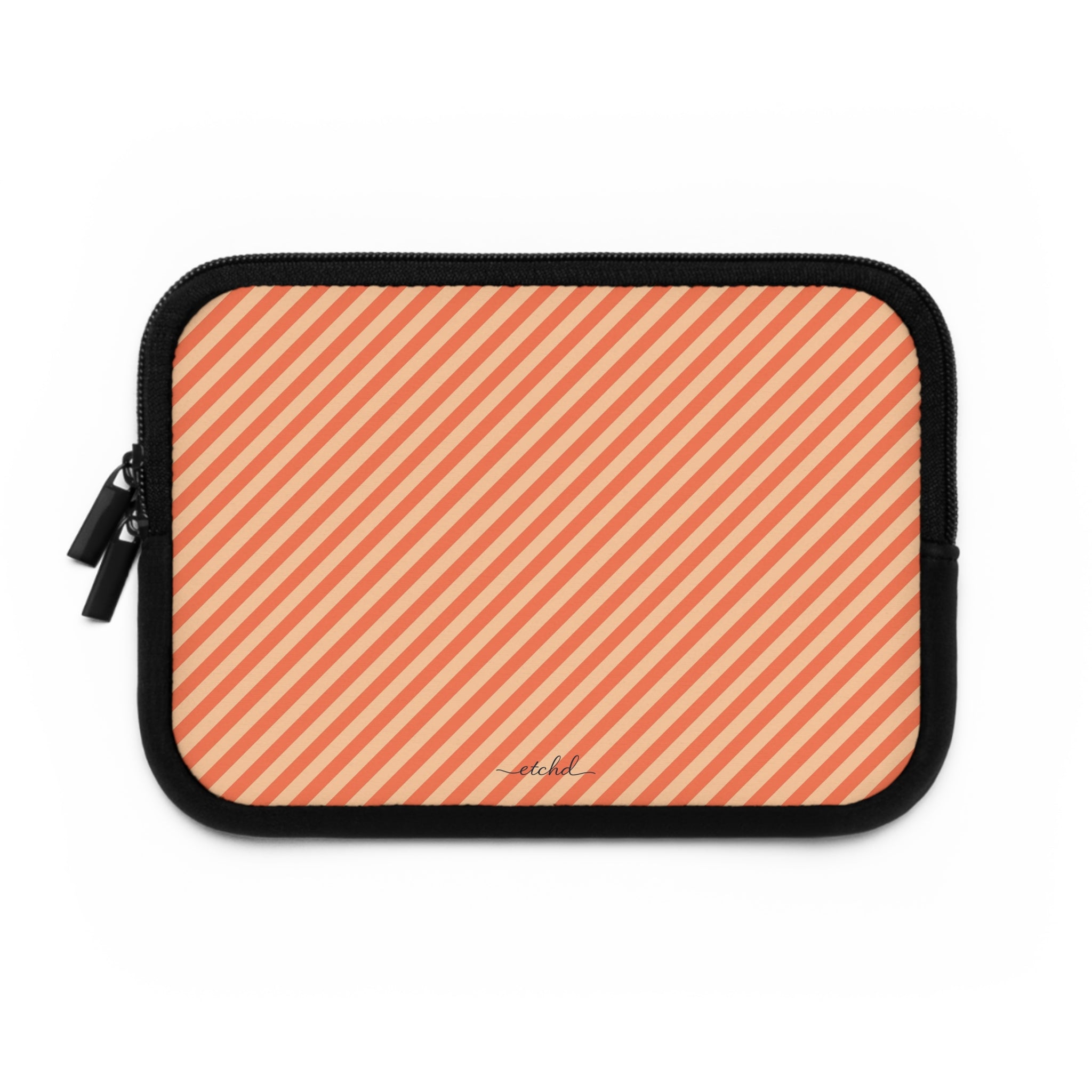 Coral And Peach Diagonal Laptop Sleeve by etchd, view 2