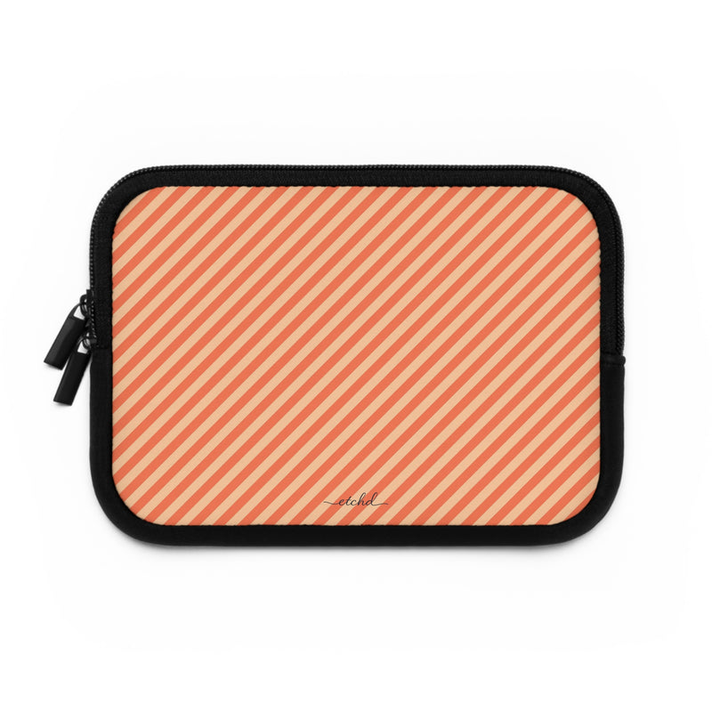 Coral And Peach Diagonal Laptop Sleeve by etchd, view 2