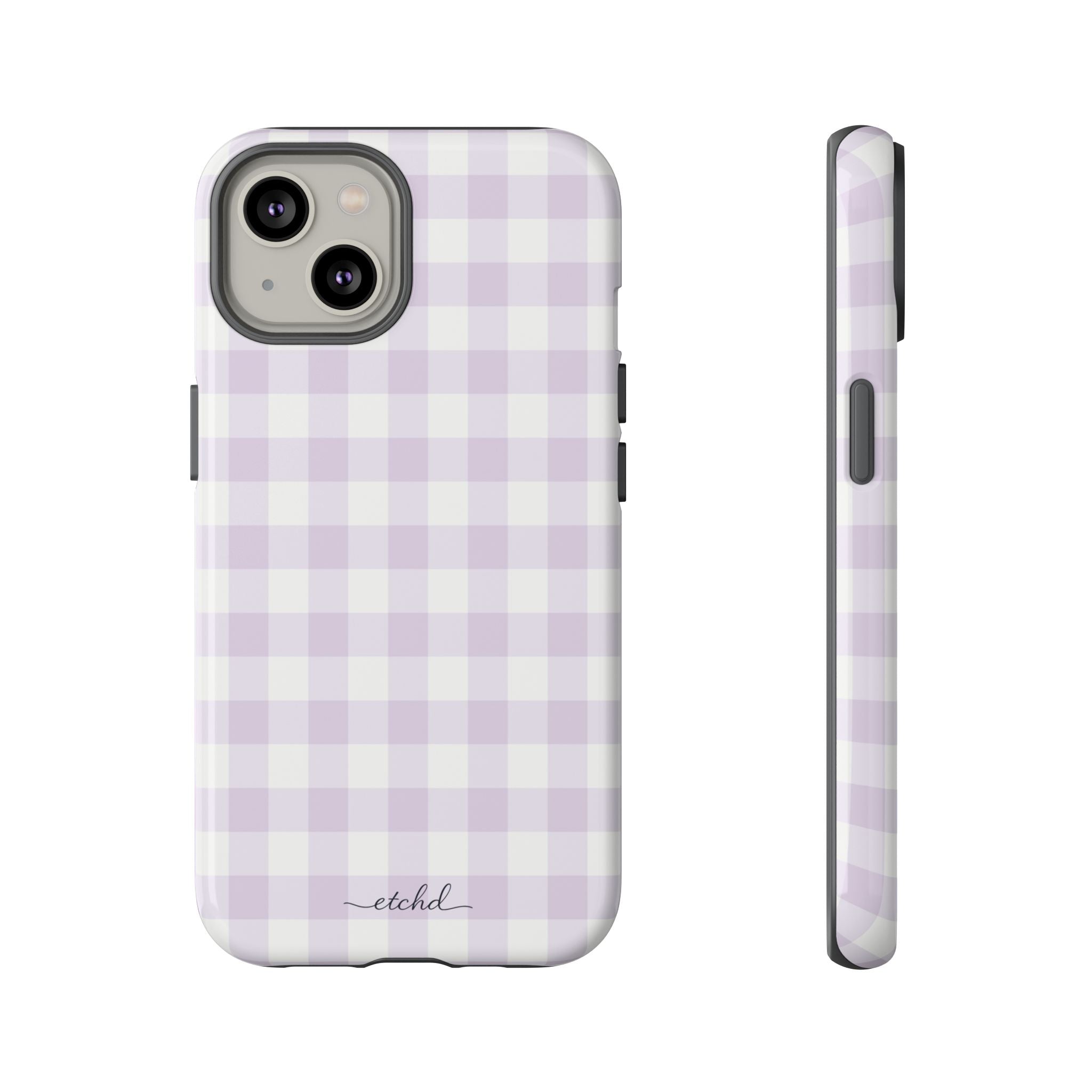 Lilac Gingham Phone Case by etchd, view 2