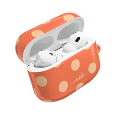 Peach & Coral Polka Dot AirPod Case by etchd, view 9