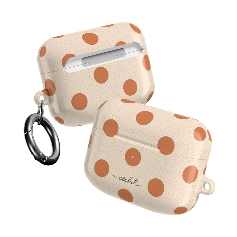 Terracotta & Cream Polka Dot AirPod Case by etchd, view 10