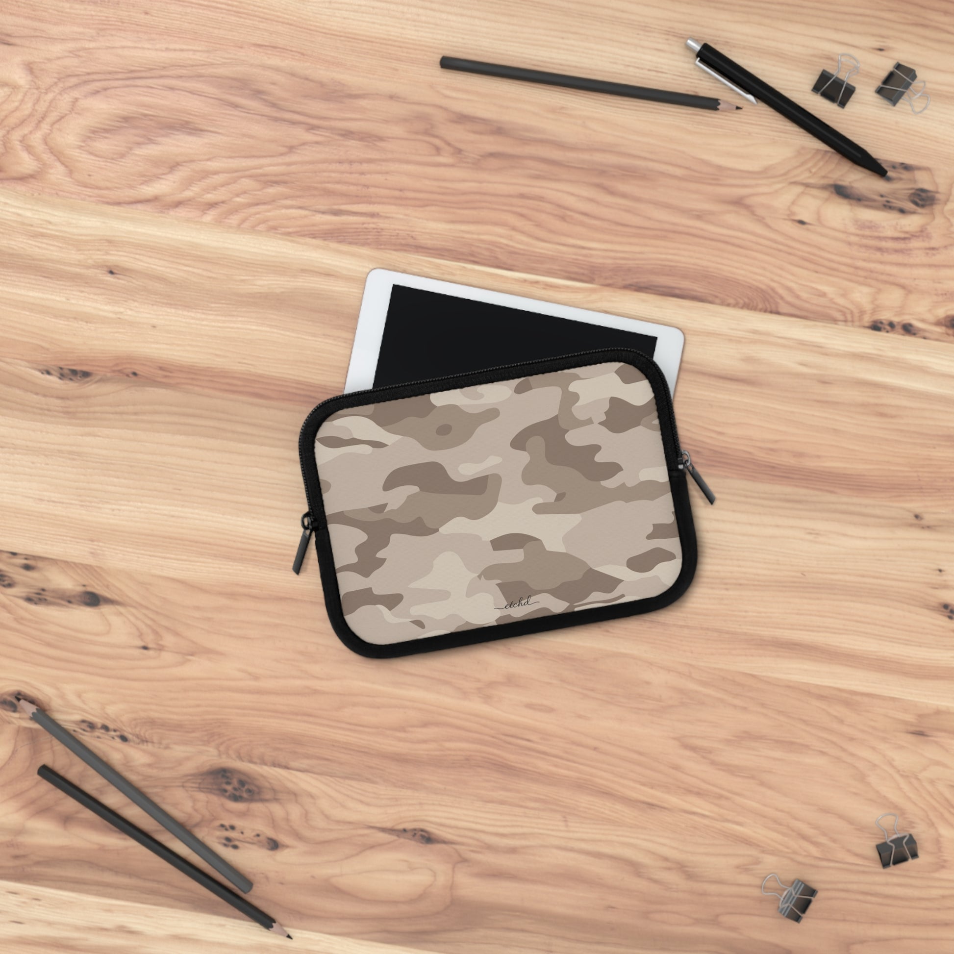 Beige Camo Laptop Sleeve by etchd, view 14