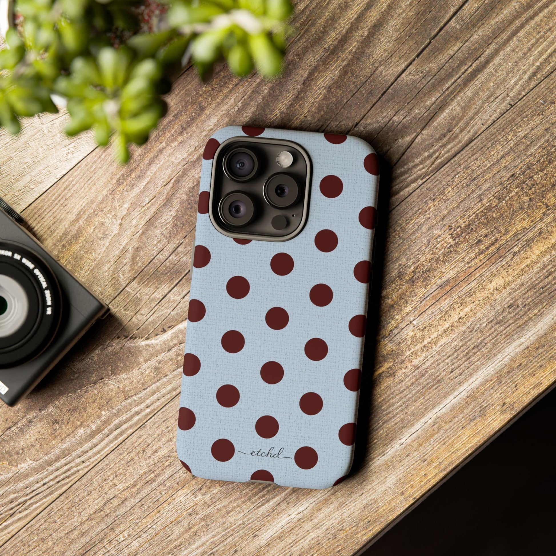Blue & Cherry Polka Dot Phone Case by etchd, view 41