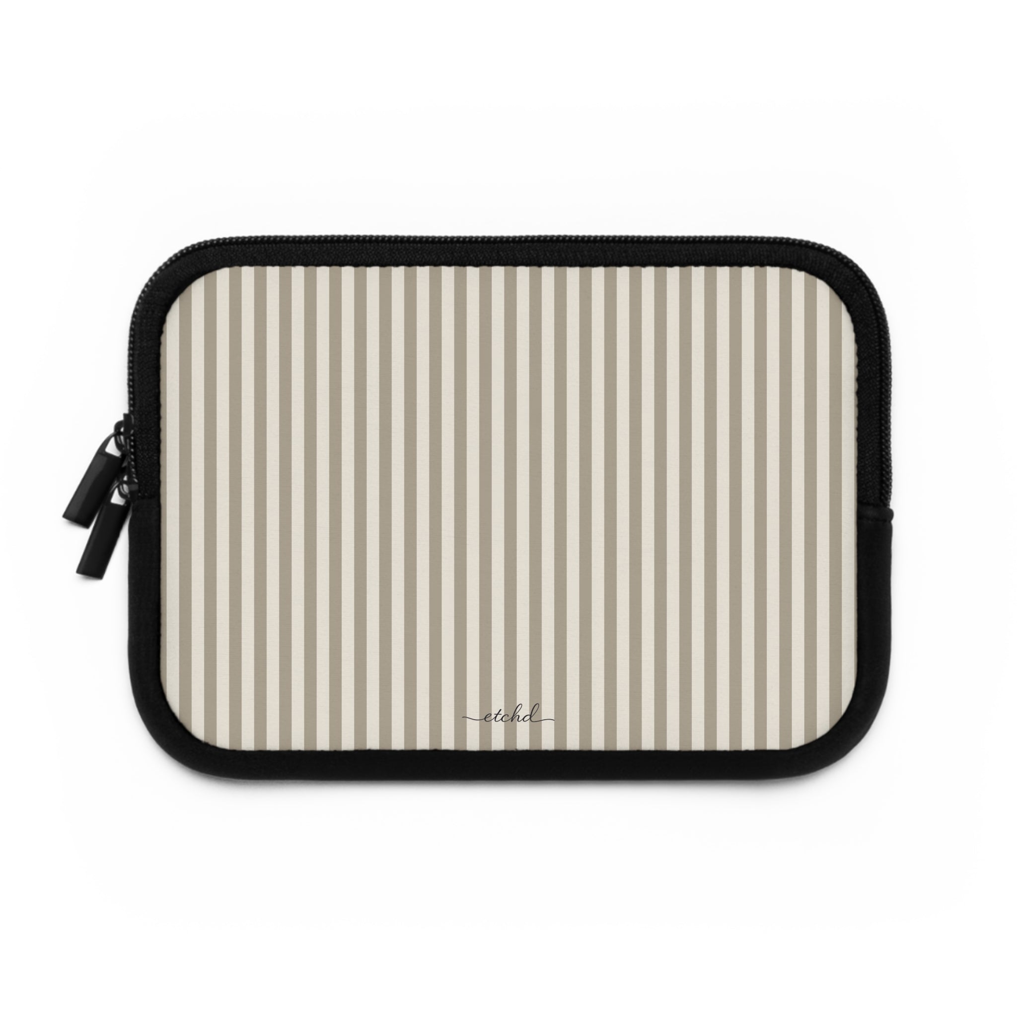 Neutral Striped Laptop Sleeve by etchd, view 2