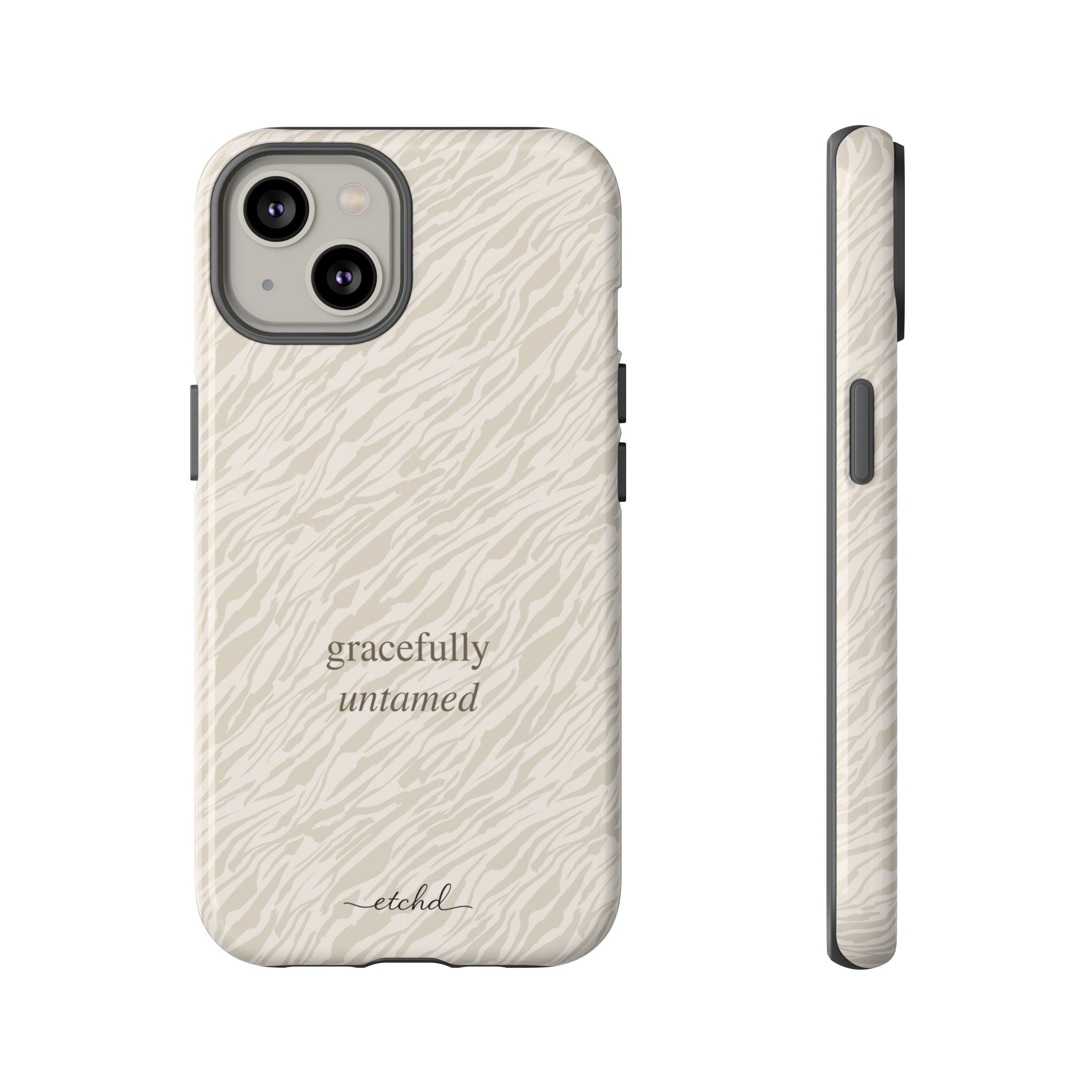 Beige Zebra Phone Case by etchd, view 2