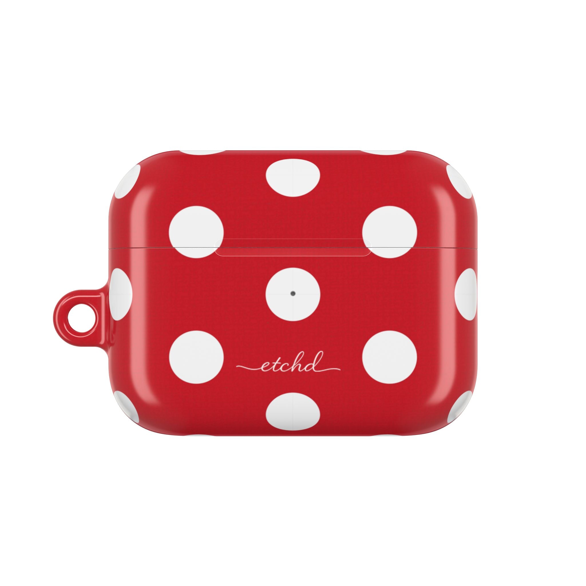 Classic Red & White Polka Dot AirPod Case by etchd, view 2