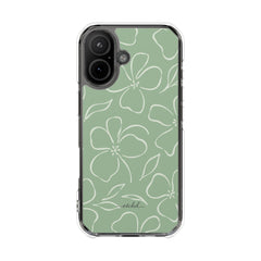 Sage & Cream Floral Clear Magnetic Phone Case by etchd, view 13