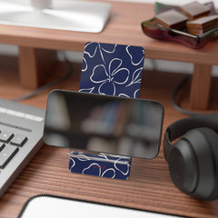 Navy & Cream Floral Phone Stand by etchd, view 4