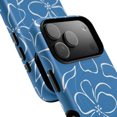 Cerulean & White Floral Magnetic Phone Case by etchd, view 100
