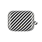 Black & White Striped Diagonal Custodia per AirPods