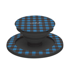 Cerulean & Espresso Gingham Phone Grip And Stand by etchd, view 6