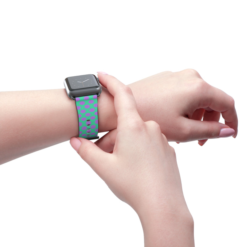 Lilac & Hypermint Polka Dot Smartwatch Strap by etchd, view 11