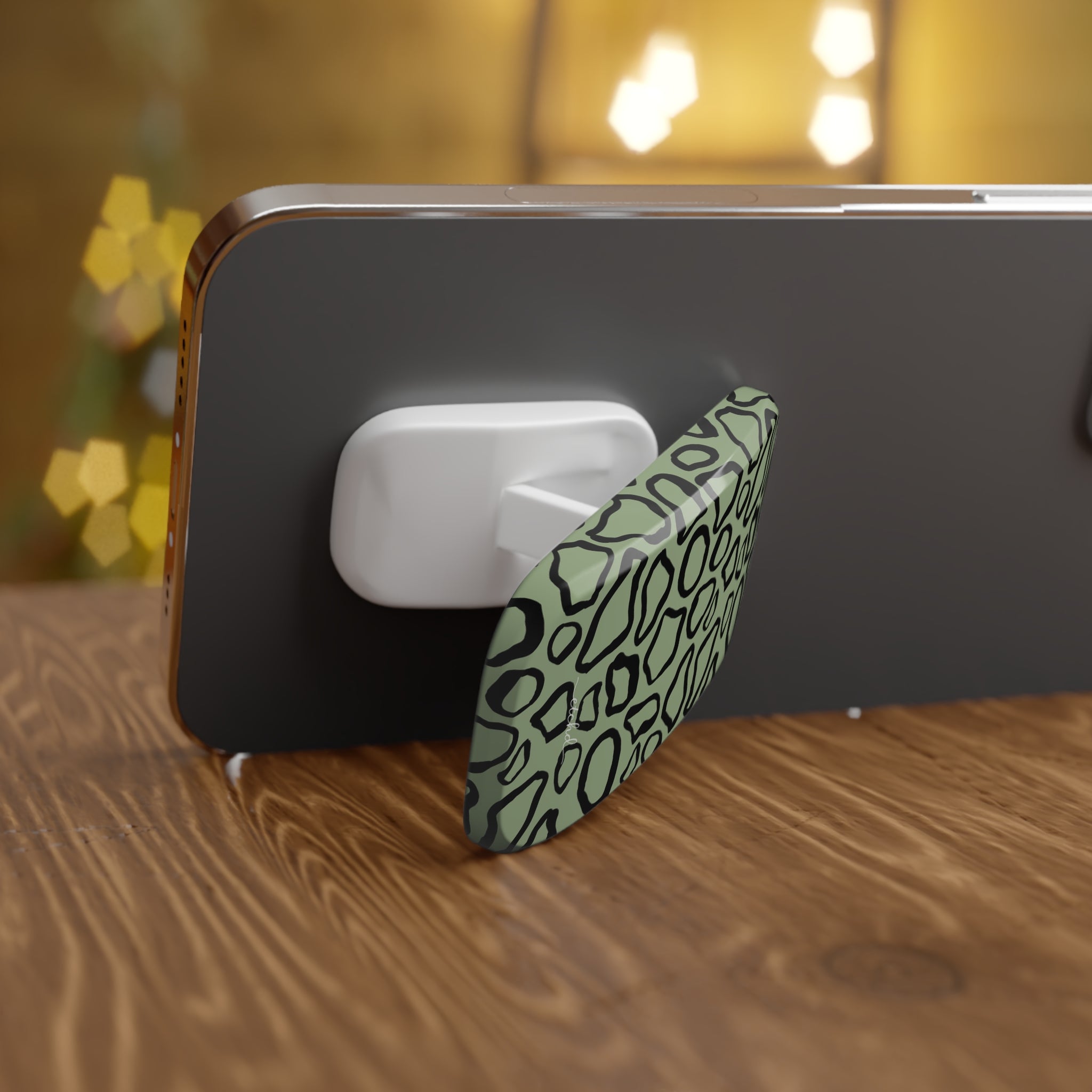 Abstract Print Sage Click-On Phone Grip by etchd, view 3