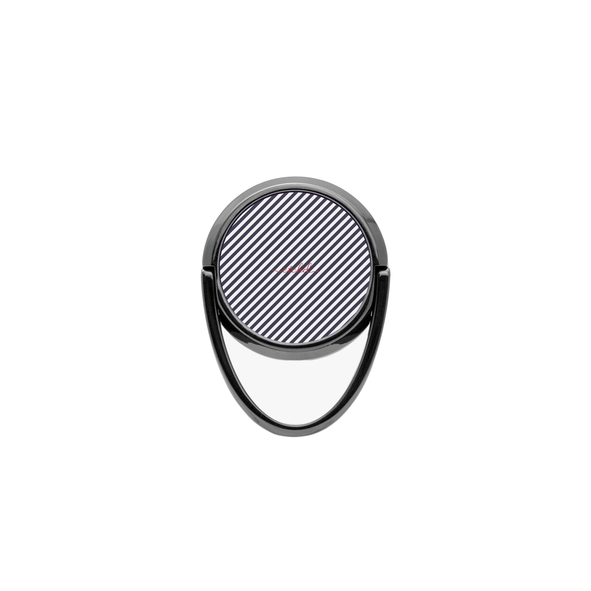 Navy And White Striped Diagonal Phone Ring Holder by etchd, view 4