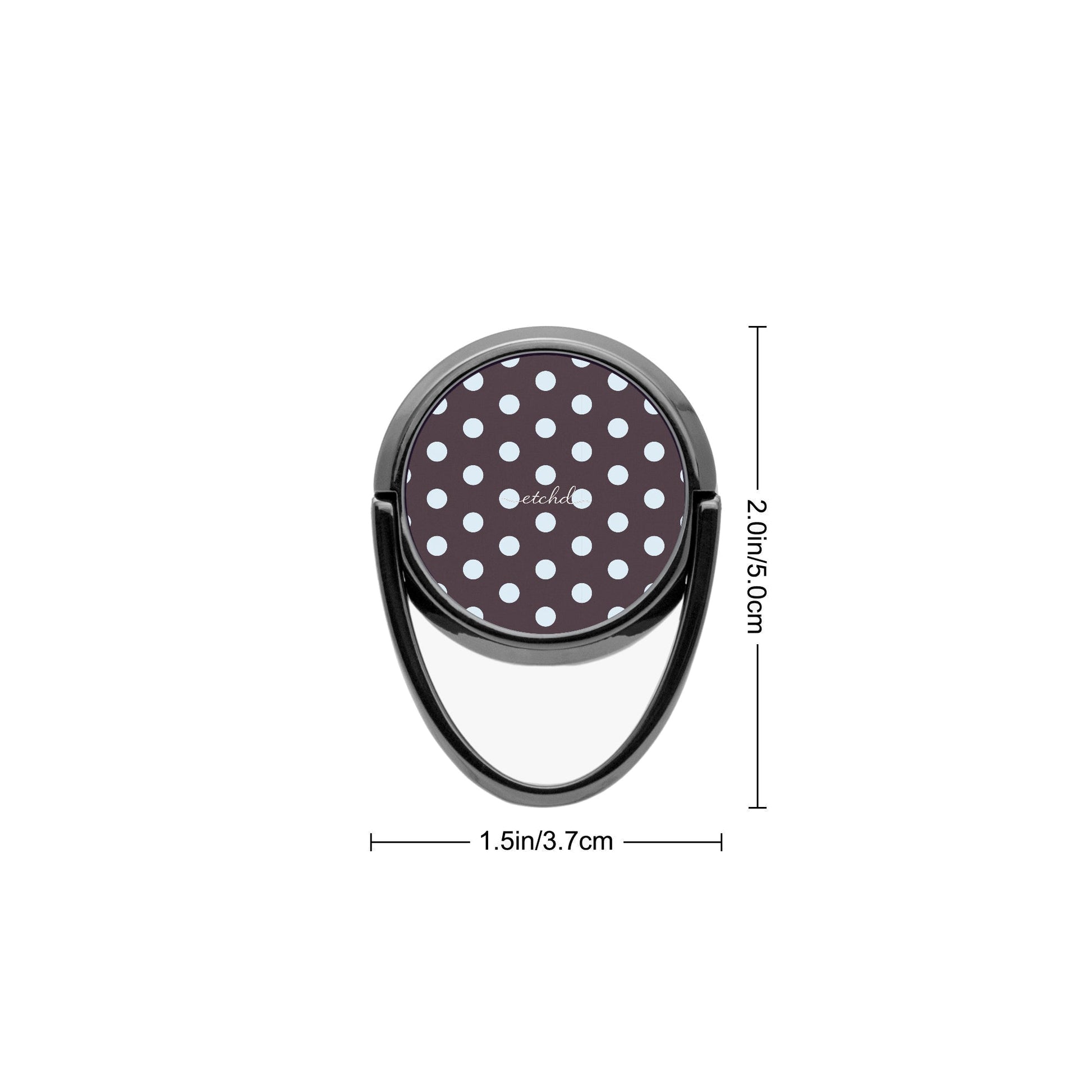 Blue And Plum Polka Dot Phone Ring Holder by etchd, view 3