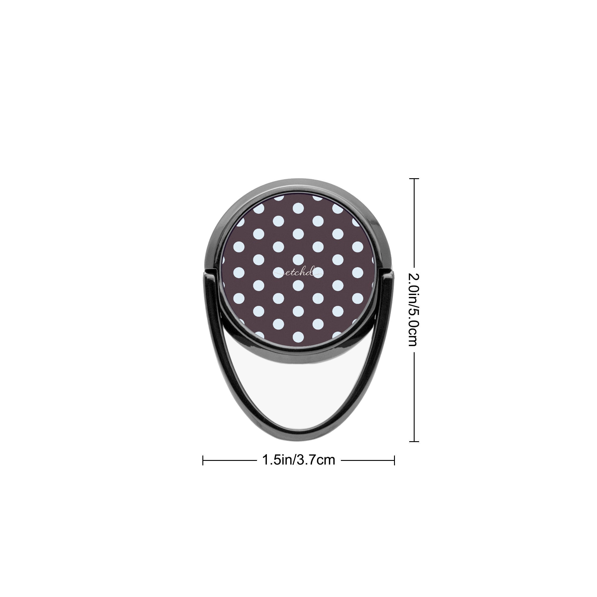 Blue And Plum Polka Dot Phone Ring Holder by etchd, view 3