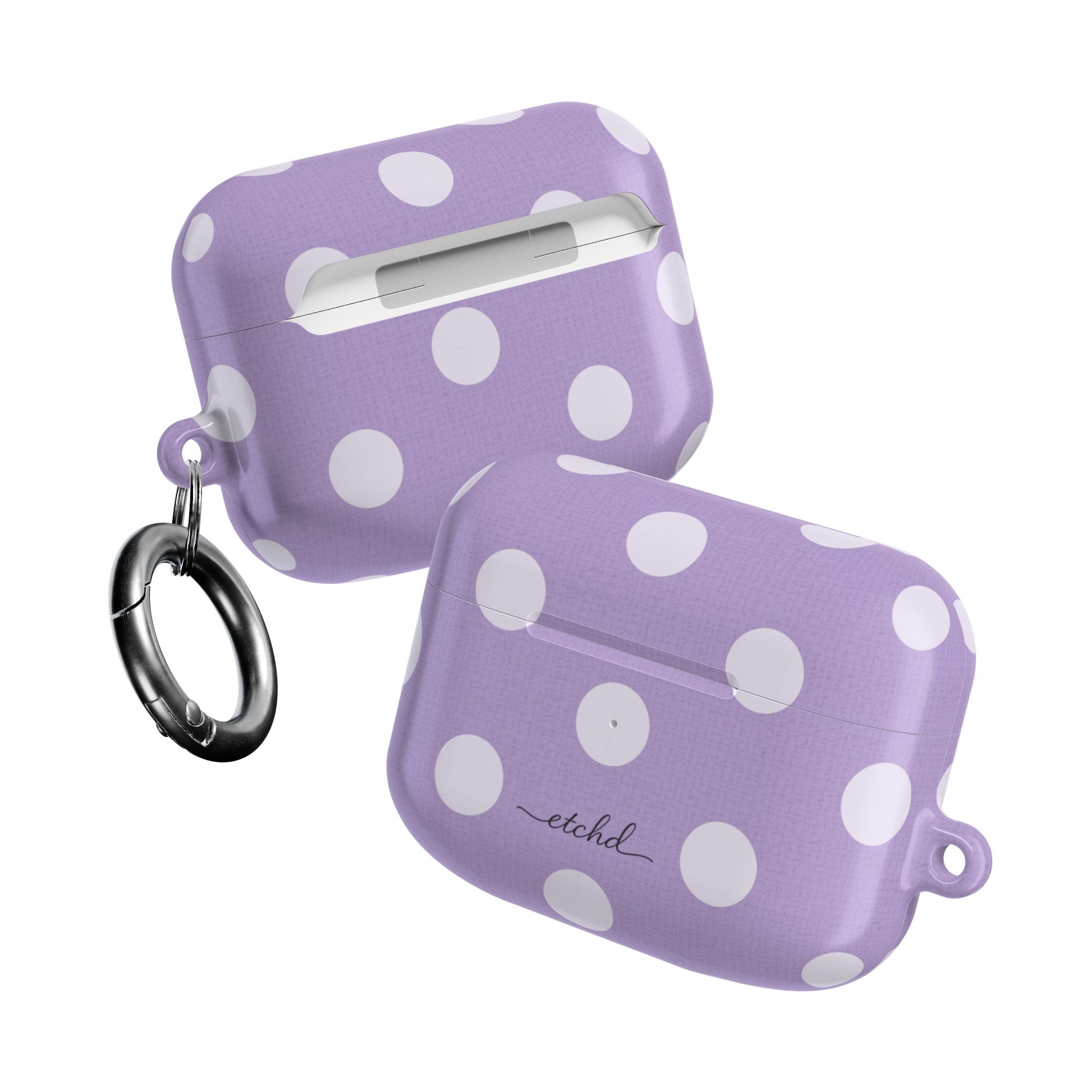 Cream & Lilac Polka Dot AirPod Case by etchd, view 10