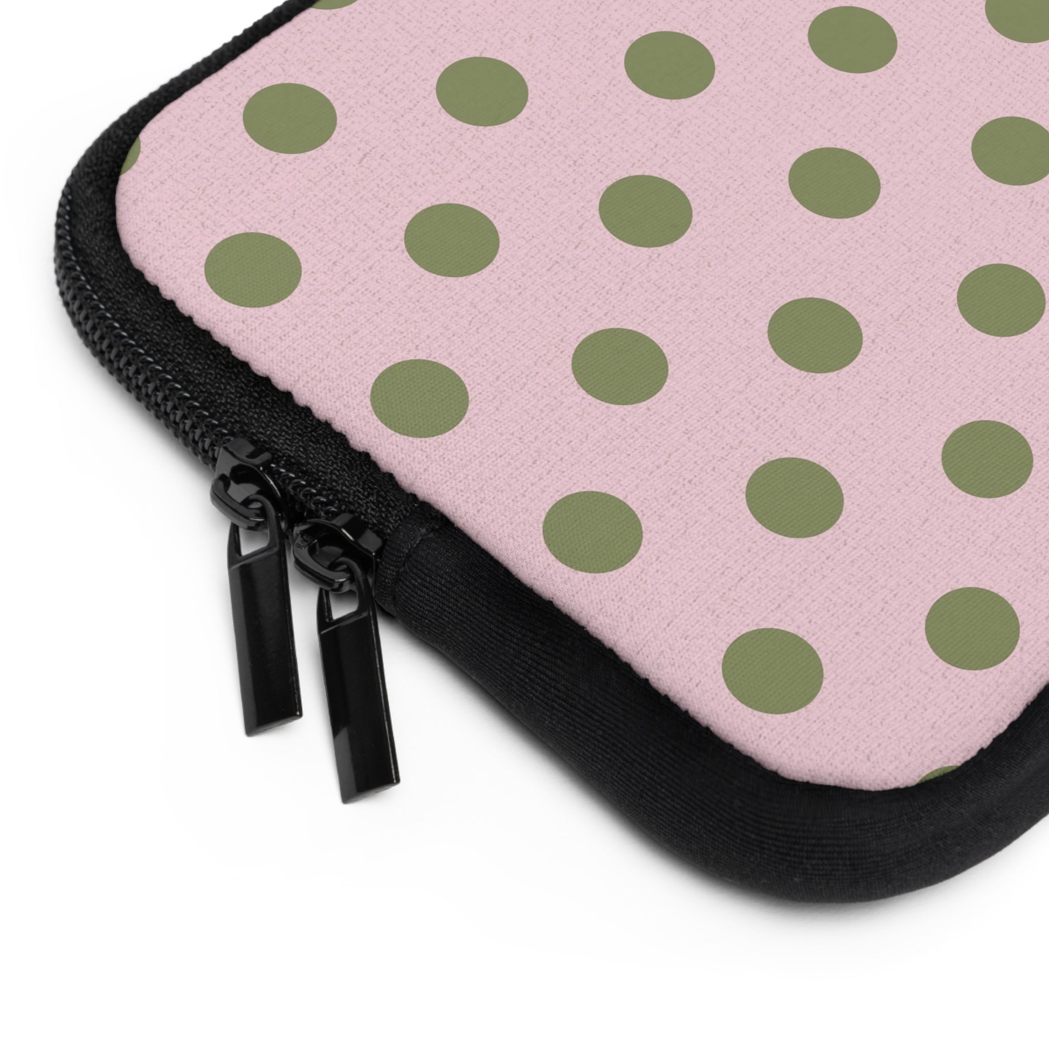 Green And Pink Polka Dot Laptop Sleeve by etchd, view 12