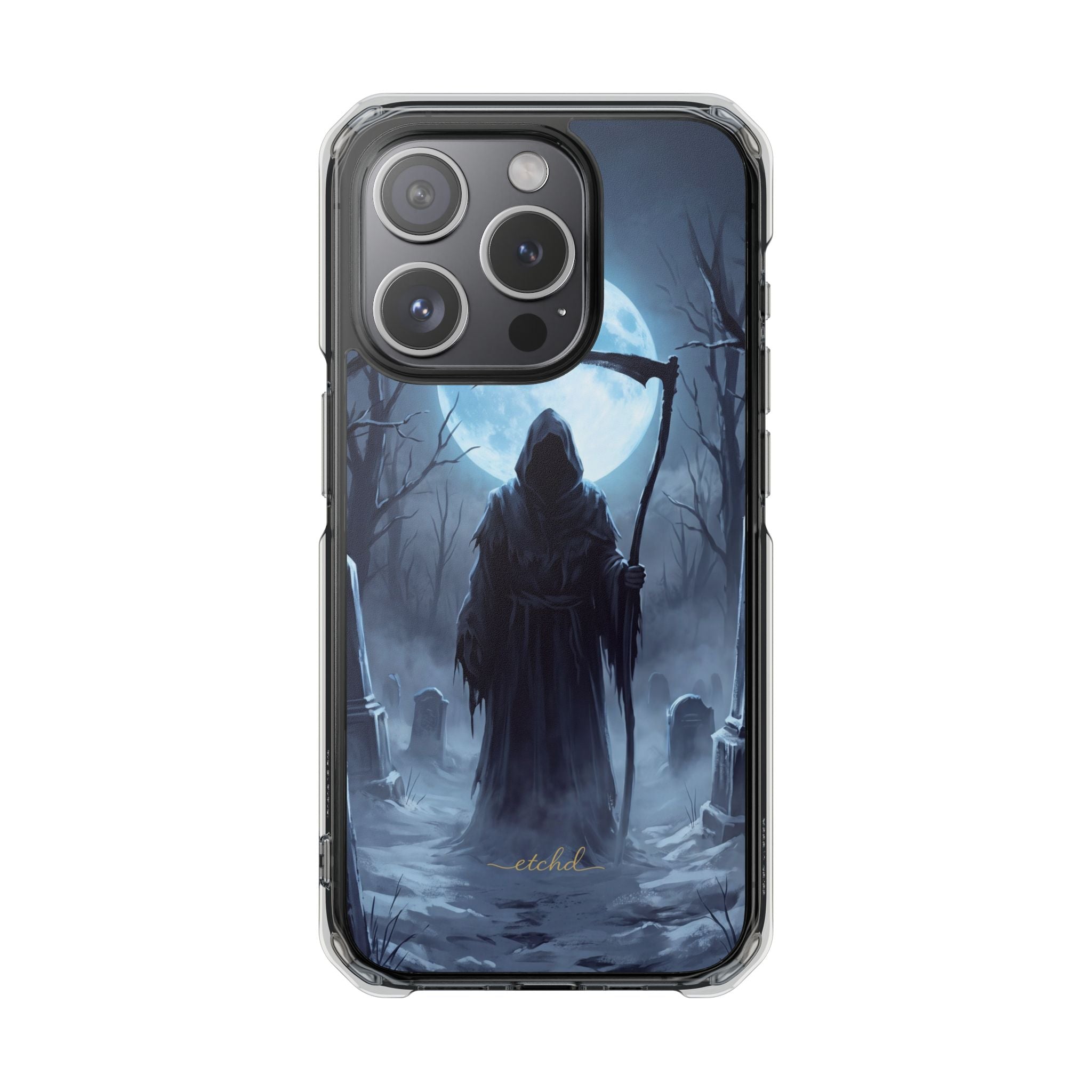 The Reaper Clear Magnetic Phone Case by etchd, view 2