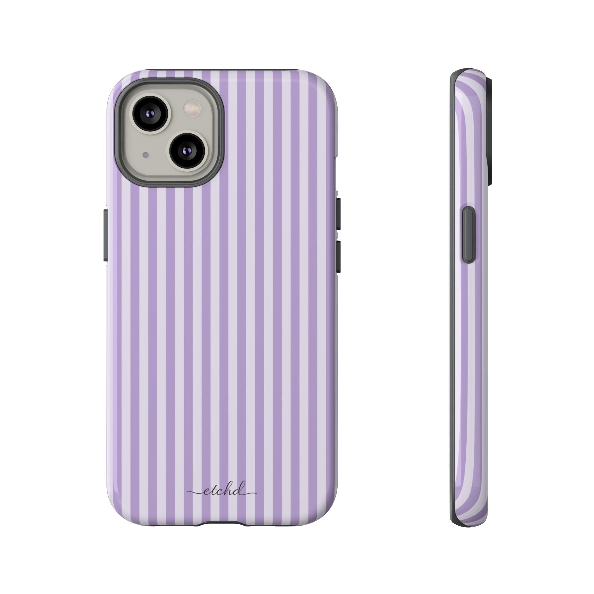 Lilac & Cream Striped Phone Case by etchd, view 2
