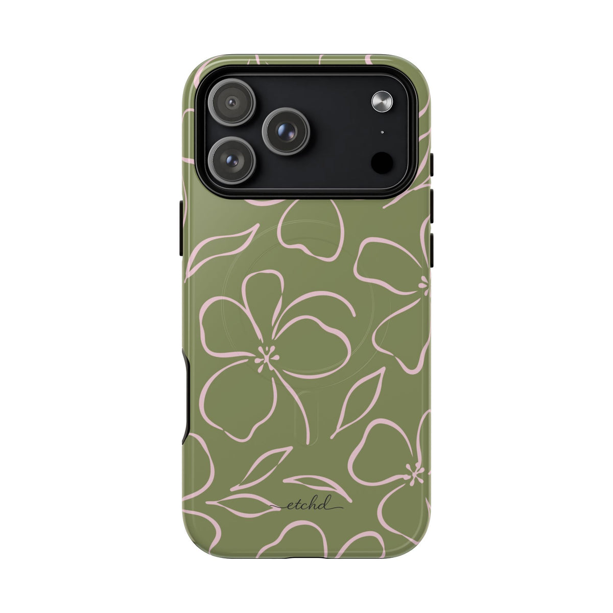 Green & Pink Floral Magnetic Phone Case by etchd, view 31