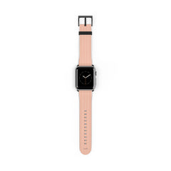 Coral & Cream Striped Correa para smartwatch de etchd