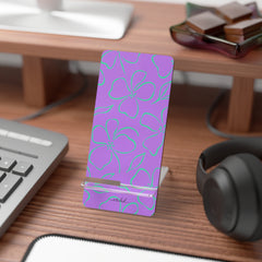 Lilac & Hypermint Floral Phone Stand by etchd, view 3