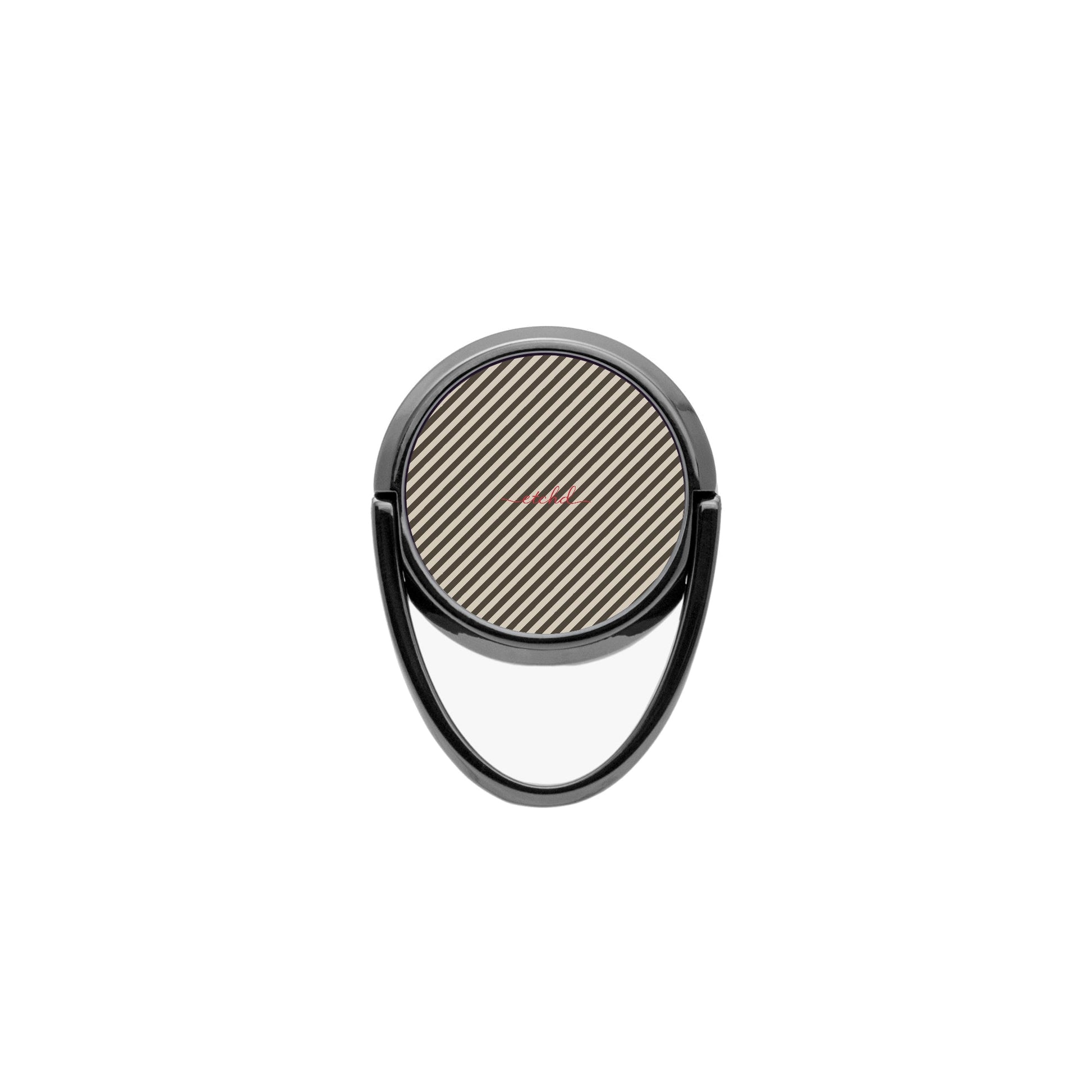 Cream & Brown Striped Diagonal Phone Ring Holder by etchd, view 4