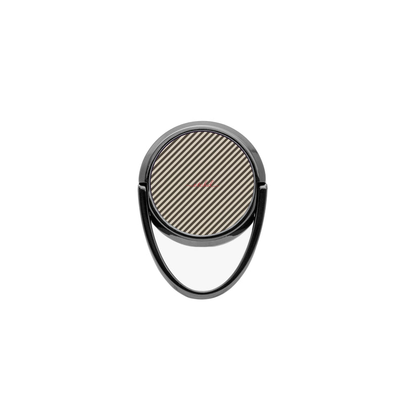Cream & Brown Striped Diagonal Phone Ring Holder-zoom-