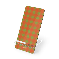 Persimmon & Wasabi Gingham Supporto per telefono di etchd