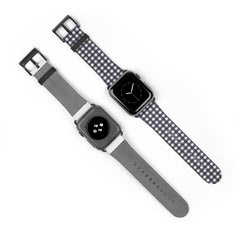 White & Navy Gingham Smartwatch Strap by etchd, view 10
