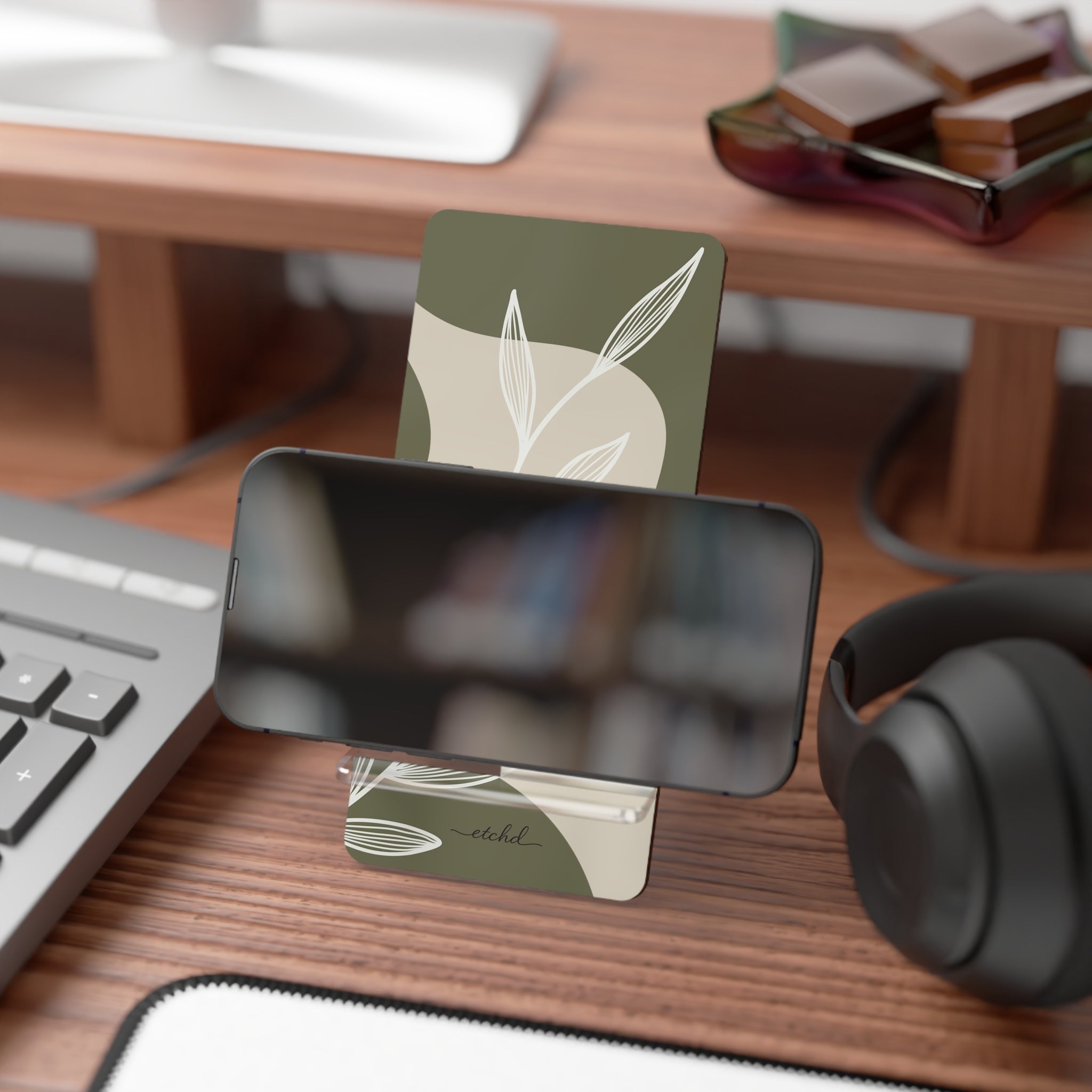 Olive Leaf Phone Stand by etchd, view 4