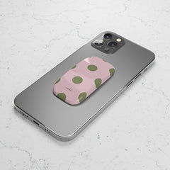 Green And Pink Polka Dot Click-On Phone Grip by etchd, view 5