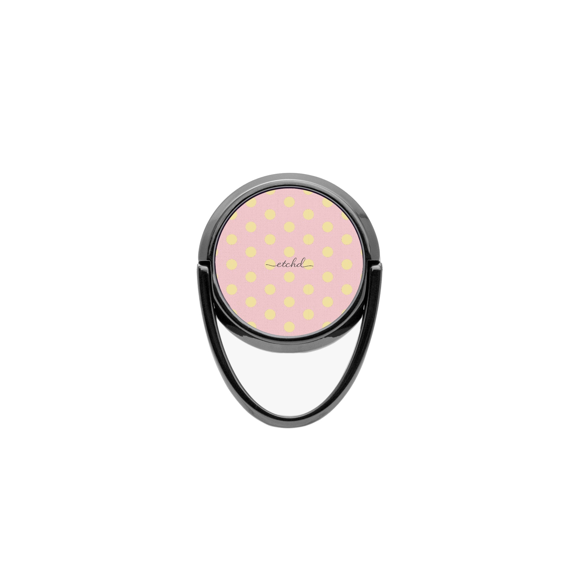 Butter And Pink Polka Dot Phone Ring Holder by etchd, view 4